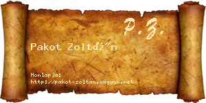 Pakot Zoltán névjegykártya